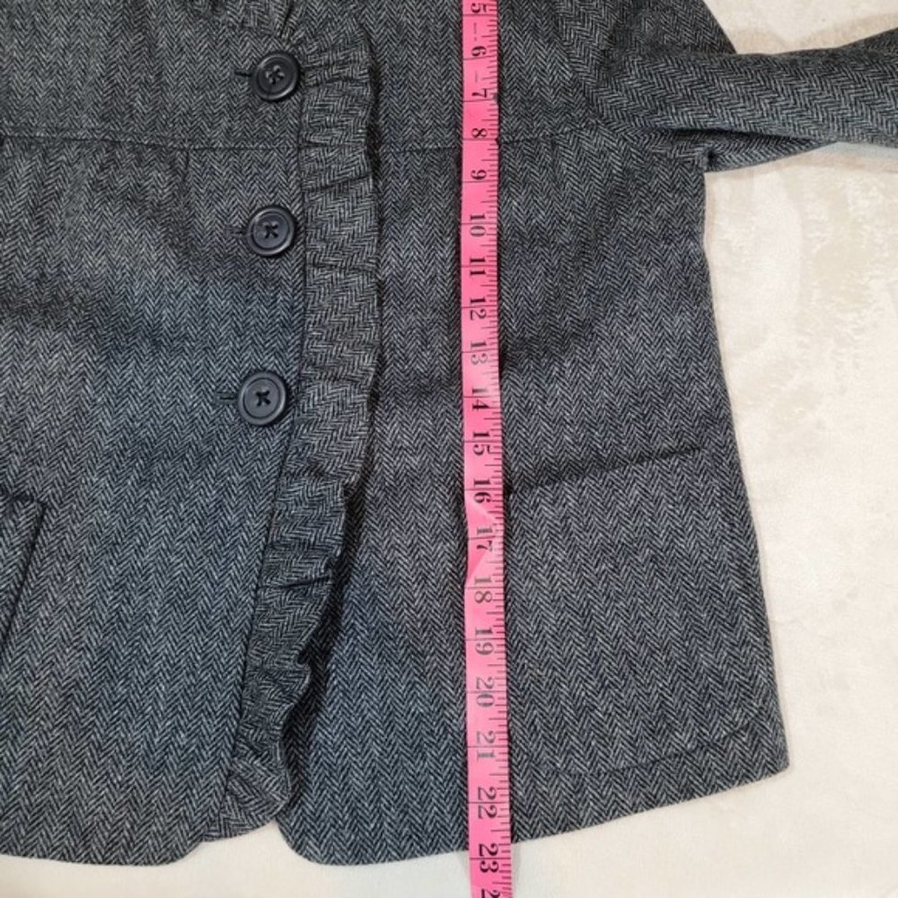 J. Crew Gray Ruffle Jacket - Picture 7 of 8